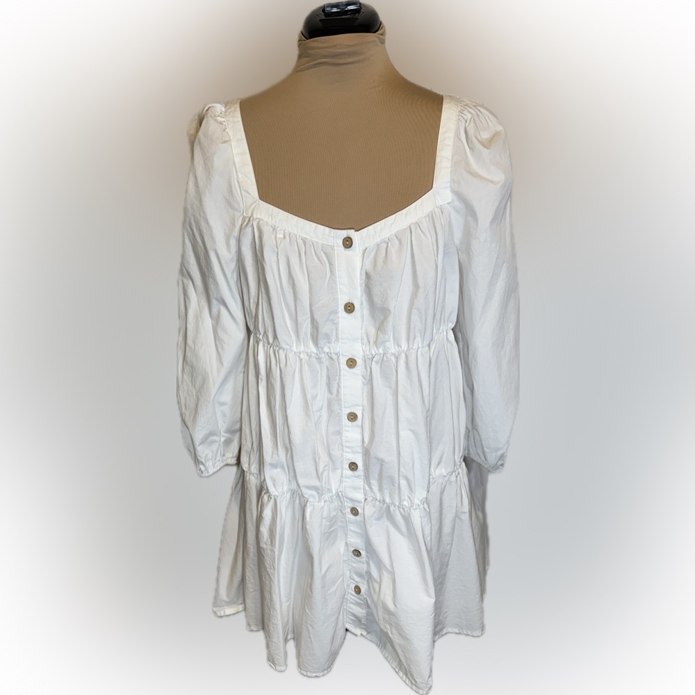 Zara White Button-Down Dress